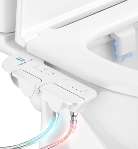 Image of Ultra-Slim 3-in1 Bidet, Warm Water, Self-Cleaning, Posterior&Feminine Wash-(Retractable Dual Nozzles), Non-Electric Bidet Attachment for Toilet Seat, Adjustable Water Pressure, Stainless Steel Inlet