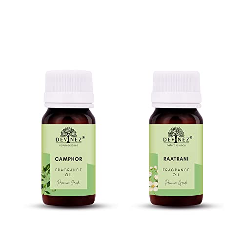 Image of Devinez Camphor, RaatRani Aroma Oil for Diffuser /Ultrasonic Aroma Diffuser /Tealight Diffuser /Reed Diffuser, 30ml Each
