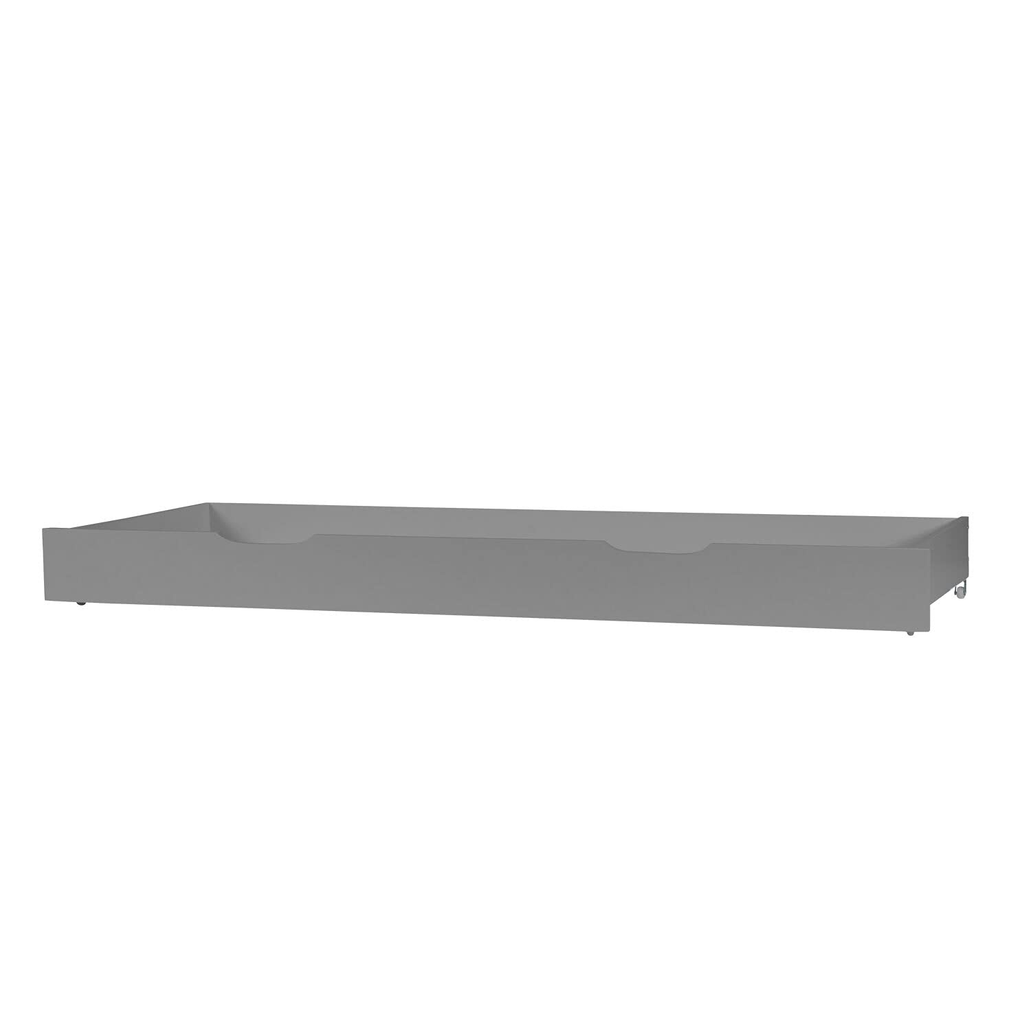 Homestyle4u Bettkasten aus Kiefernholz - Rollbare Bettschublade in Grau | Praktische Unterbettkommode für Stauraum - 173x63x16 cm Bettauszug für Bettwäsche, Kissen und Kleidung