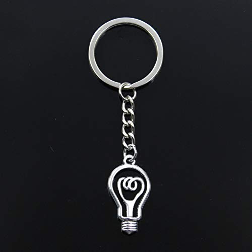 Preisvergleich Produktbild HXYKLM Mode Glühbirne 31x16mm Anhänger 30mm Schlüsselanhänger Metallkette Silber Männer Auto Geschenk Souvenirs Schlüsselbund