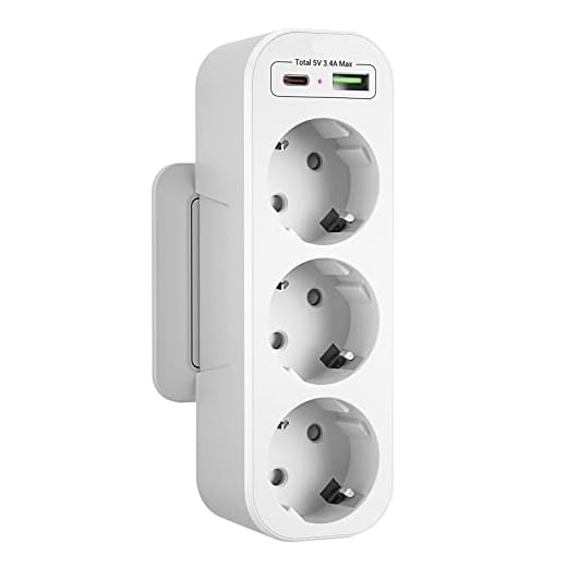 Ladron Enchufes 3 Tomas Vertical, Enchufe Multiple USB C Cargador,Enchufe Triple Pared con 3 Enchufes Schuko Portátil Adaptador Multi Enchufe Trifasico Doble USB Multiplicador Enchufe Plano,Blanco