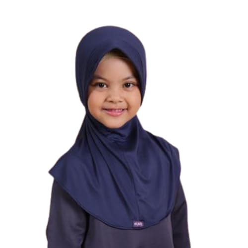 Generic Joyful Drawstring Children's Hijabs: Colorful Confidence for Everyday & Sports (Navy)
