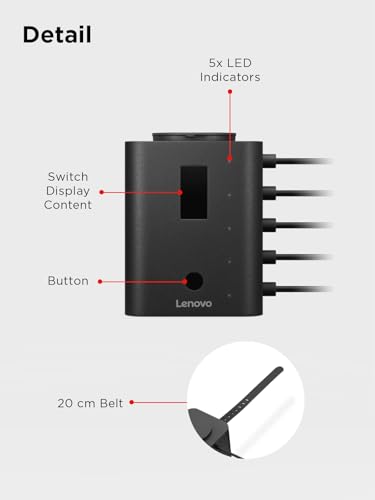 Image of Lenovo Smart Charger, Designed for Chromebooks, Charge 5 laptops at Once and Monitor Their Battery Levels, Integrated 30cm USB-C Cables