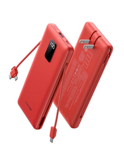Image of charmast Portable Charger Power Bank 10000mAh with Built-in AC Wall Plug