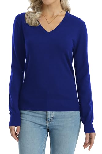 Image of QUALFORT Women's Sweaters Long Sleeve Soft Lightweight Basic Knitted Pullover Sweater