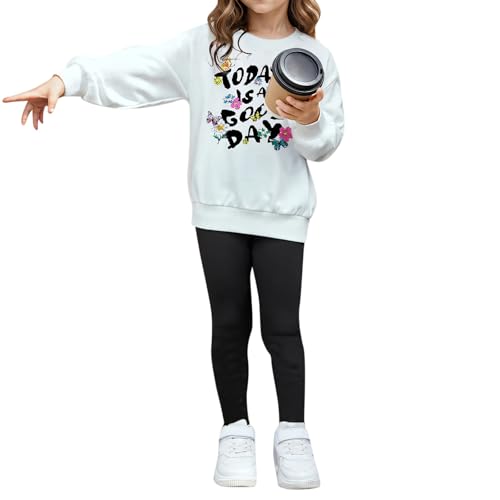 Sudadera con capucha y leggings elásticos para niña que busca comodidad total