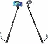 Smatree Telescoping Selfie Stick/Monopod/Pole Compatible for G*Pro 12/11/10/Max/9/8/7/6/Session/G*PRO (2018)/Ricoh Theta S/V/Samsung Gear360/YI 4K/DJI OSMO Action Camera