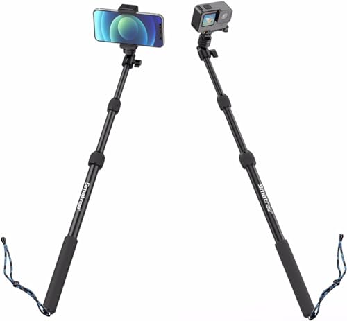 Smatree Telescoping Selfie Stick/Monopod/Pole Compatible for G*Pro 12/11/10/Max/9/8/7/6/Session/G*PRO (2018)/Ricoh Theta S/V/Samsung Gear360/YI 4K/DJI OSMO Action Camera