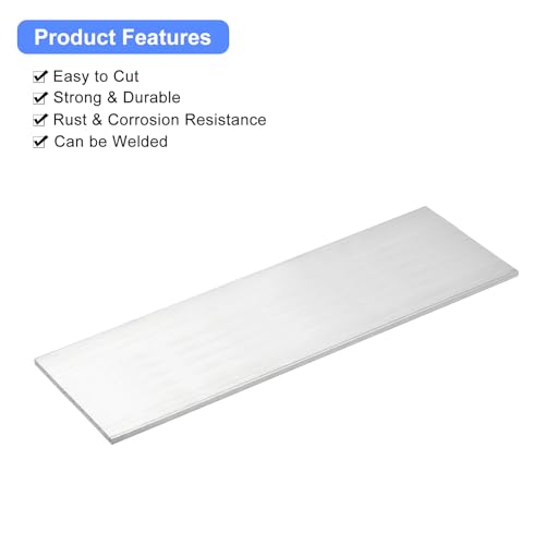 Image of uxcell Square Aluminum Flat Bar, 1 /4 inch Thick 3.5 inch Width 12 inch Length Square Aluminum Bar 6061 Aluminum Flat Plate, 5 x 90 x 305mm T6511 Solid New Mill Stock for Industrial Building