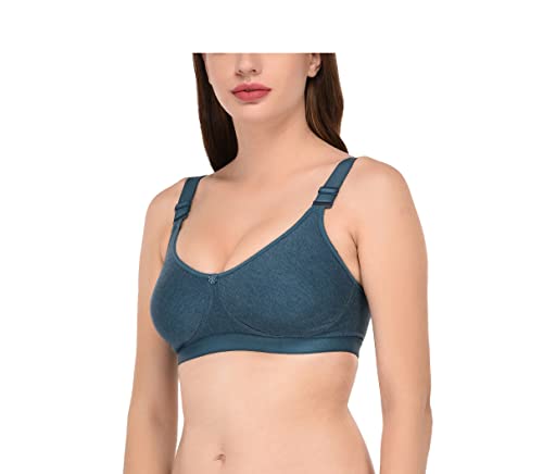 Image of Viral Girl Women's Wire-Free Cotton Hosiery Bra | Non-Padded, Full Coverage, Adjustable Straps | Soft Comfortable Innerwear with Hook & Eye Closure for Everyday Use