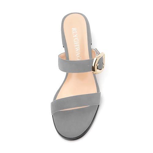 Women's Sandals, Open Round Toe Low Heels, Buckle Fashion Heeled Sandal for Wedding Daily Dress Party3