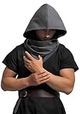 KUOIN Medieval Linen Cowl Hood Scarf Vintage Goth Cape Costume Accessories