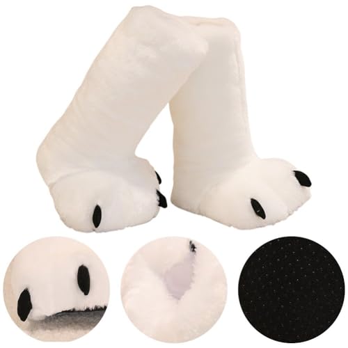 Pantoufles en forme de pattes d'animaux chaudes pour hiver - 7