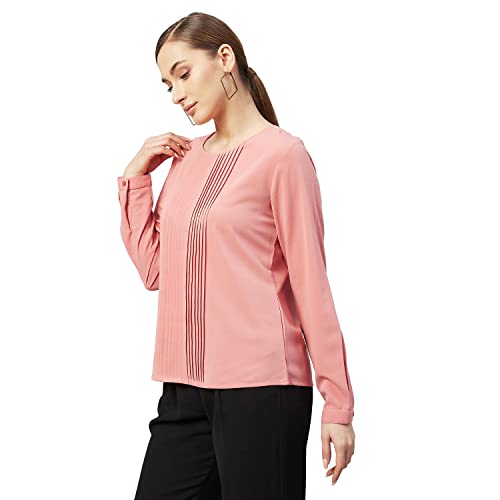 Image of Carlton London Women's Solid Regular Fit Blouse