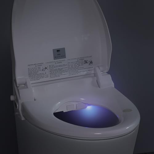 YOURLITE Bidet Toilet Seat, Elongated Toilet Seat Warm Water, Heated Seat Bidet with Remote Control,Self-cleaning Nozzle Temperature Adjustable LED Light, Need Electricity, White