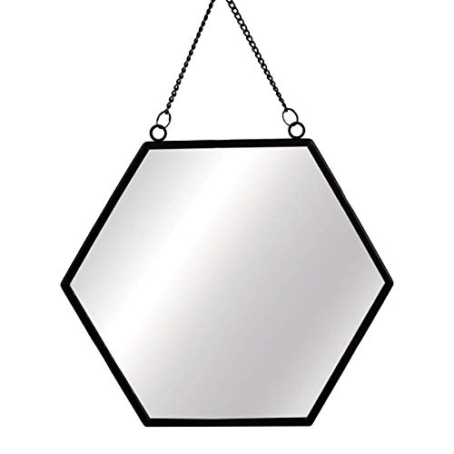 Sass and Belle - Espejo hexagonal monocromático, color negro