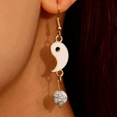 Enamel Yin Yang Earrings - Ancient Tai Chi Drop Dangle Earrings for Women Girls Jewelry Gift3