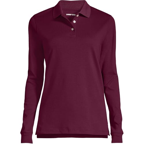 Image of Lands' End School Uniform Kids Long Sleeve Interlock Polo Shirt