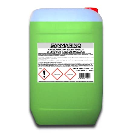 LIMPIARCOCHE.COM SANMARINO ABRILLANTADOR SALPICADEROS Efecto Coche Nuevo Aroma Manzana Fresca 12 L.