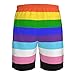 Men & Boys Classic Fit Swim Trunks for Beach Gym Sport Quick Dry Drawstring Basic Board Shorts with Pockets, Underwear LGBTQ Pride Flag LGBT Stripes Fashion Cargo Short