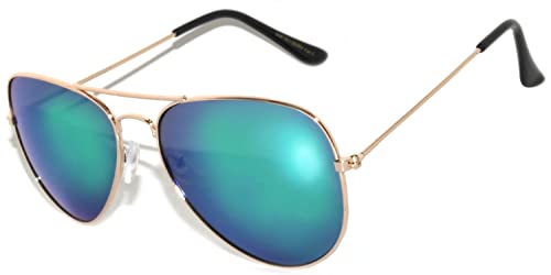 Image of OWL Aviator Pilot Sunglasses for Women and Men Size Medium Gold, Black, Silver, Bronze, Colorful Metal Frame