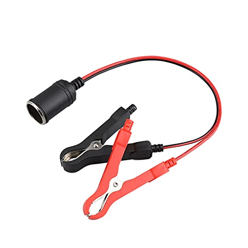 With Battery Clamp Battery Clip-On & Cigarette Lighter Adapter Extension Cord