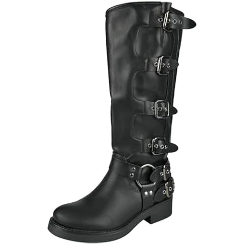LoudLook Ladies Faux Leather Biker Boots Cover