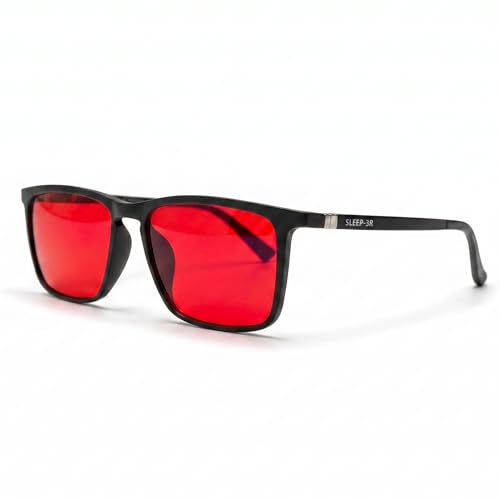 UVtech SLEEP-3R Filtre 100% lumière bleue et filtre à lumière verte Lunettes rouges Lunettes d'ordinateur PC Gaming Bluelight Filtre UV Blue Light Blocage...