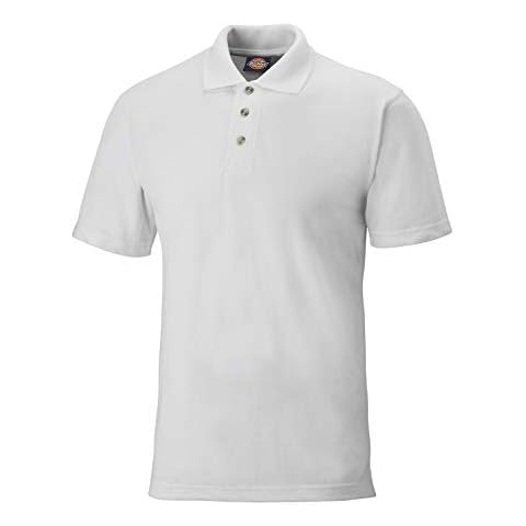 Dickies Men's White Short Sleeve Polo Cover
