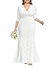 Plus Size Wedding Dress Bride White Women Lace Bri... #1