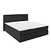 Łóżko Boxspring 180x200, Czarne +Topper, Vitalispa