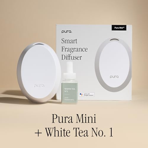 Pura Mini Smart Fragrance Diffuser for Small Spaces Adjustable Smart Home Device with LED Light & Automatic Vial Detection - Includes 1 Scent Refill; White Tea no.1 - Image 3