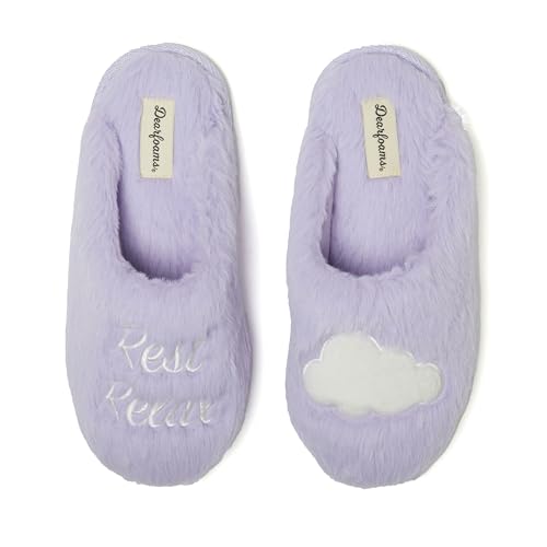 Dearfoams Women's Gifts for Mom Fluffy Cute Scuff Slipper