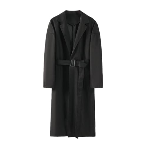Gabardina británica con cinturón para hombre abrigo largo de otoño e invierno