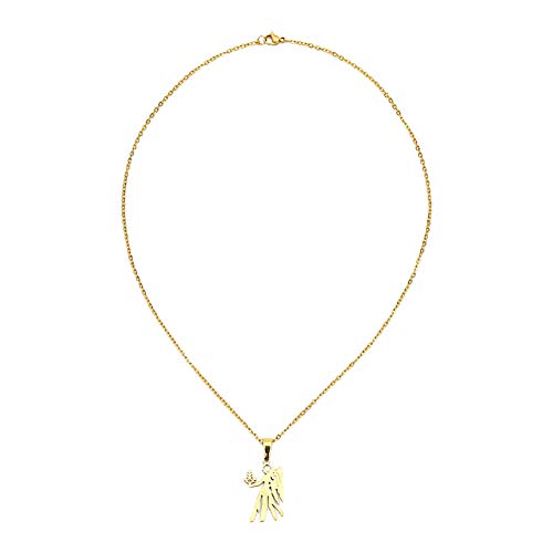 Preisvergleich Produktbild Wakerda Halskette Konstellation Design Anhänger Halskette Legierung Luxus Hochzeit Halskette Schmuck für Dame Mädchen Size 46CM (Virgo)