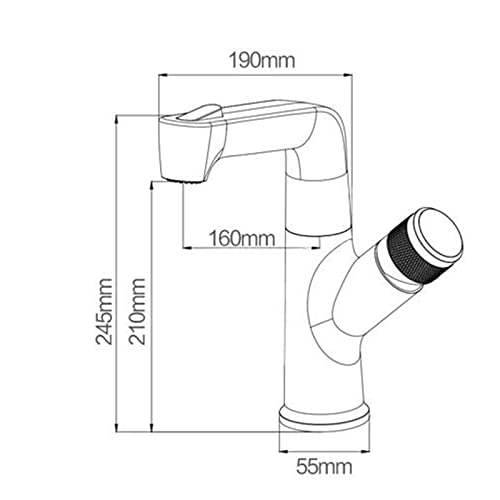 Robinet de lavabo de salle de bain rétractable pour éliminer les éclaboussures - 3