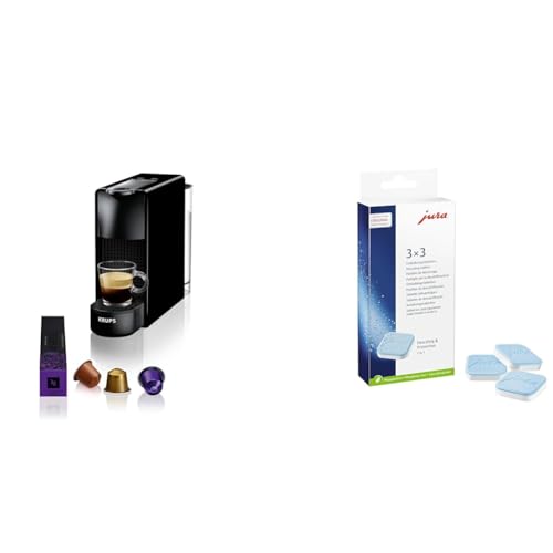Krups Nespresso XN1108 Essenza Mini Kaffeekapselmaschine & JURA original - Entkalkungstabletten für 3 Entkalkungsvorgänge - TÜV-zertifizierte Hygiene - 3er-Pack - 61848