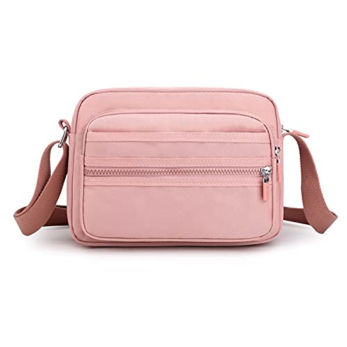 Shoulder Bags Messenger Bag Women's Shoulder Bag Nylon Handbag Large Capacity Small Women Phone Bag Wallet Purse for Teenage Girl(Pink)