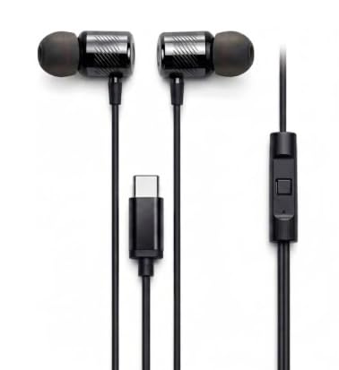 Image of Type C Wired Earphone, Deep Blue, Magnetic, with Premium Pouch, 120 cm Wire, Gaming, Compatible with All Smart Phones, Android, iPhone, iPhone 17,16, SAMSUNGS-26,25 (Black)