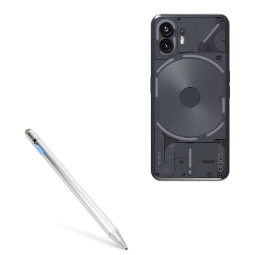 BoxWave Stylus Pen Compatible with Nothing Phone (2) - AccuPoint Active Stylus, Electronic Stylus with Ultra Fine Tip - Metallic Silver
