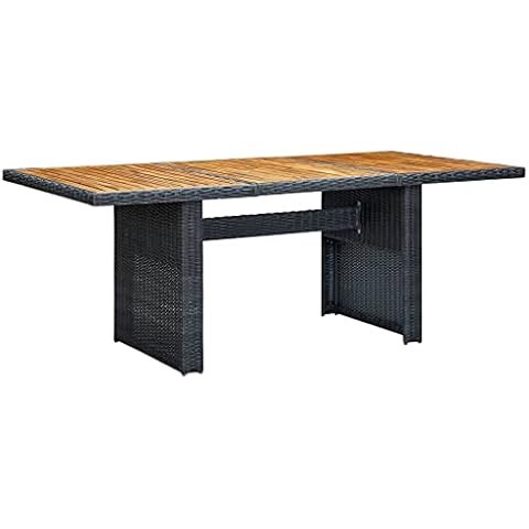 vidaXL Table de Jardin en Résine Tressée Cover
