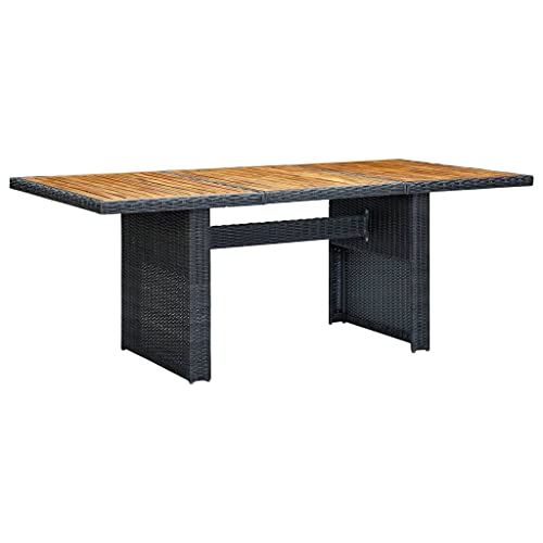 Générique Table de Jardin Gris foncé Résine tressée et Bois d'acacia,Meubles,Mobilier de Jardin,Tables de Jardin,Gris,32 KG,313310
