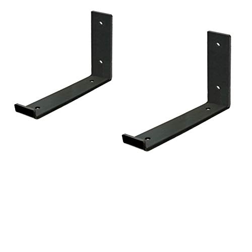 Shelf Brackets 6 Inch Floating Shelf Brackets for Shelves,Lip Hook Iron Brackets, J Wall Brackets, Modern Industrial Metal Shelf Bracket,Book Ledge (2 Pack)