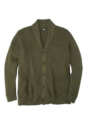 KingSize Men's Big & Tall Shaker Knit Shawl-Collar Cardigan Sweater