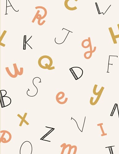 Notebook with cute letters: 8,5 x 11 inch notebook, 110 pages, college ruled