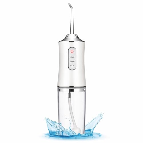 Image of VOCO Portable Water Flosser for Teeth | Oral Care Water Jet Flosser with Pressure Control and Water Tank | Rechargeable (White)