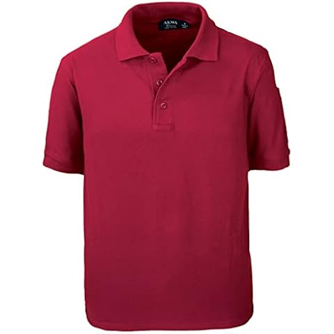 Akwa Men's Short Sleeve Cotton Pique Tactical Polo Made in USA Red Cover