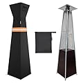 EVRBUL Pyramid Torch Patio Heater Cover with Zipper,Storage Bag and Reflective Strip,Heavy Duty 420D Waterproof Dust-proof Windproof UV-Resistant Outdoor Standing Heater Cover,Black,90"H x 23"L x 23"W