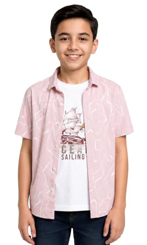 Image of CAVIO Boys Printed Shirt and T-Shirt Regular Fit Casual Half Sleeve