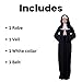 Party Expert Nun Costume for Adults, Sister Black Robe with Veil, Collar and Belt Outfit for Halloween (Standard)
